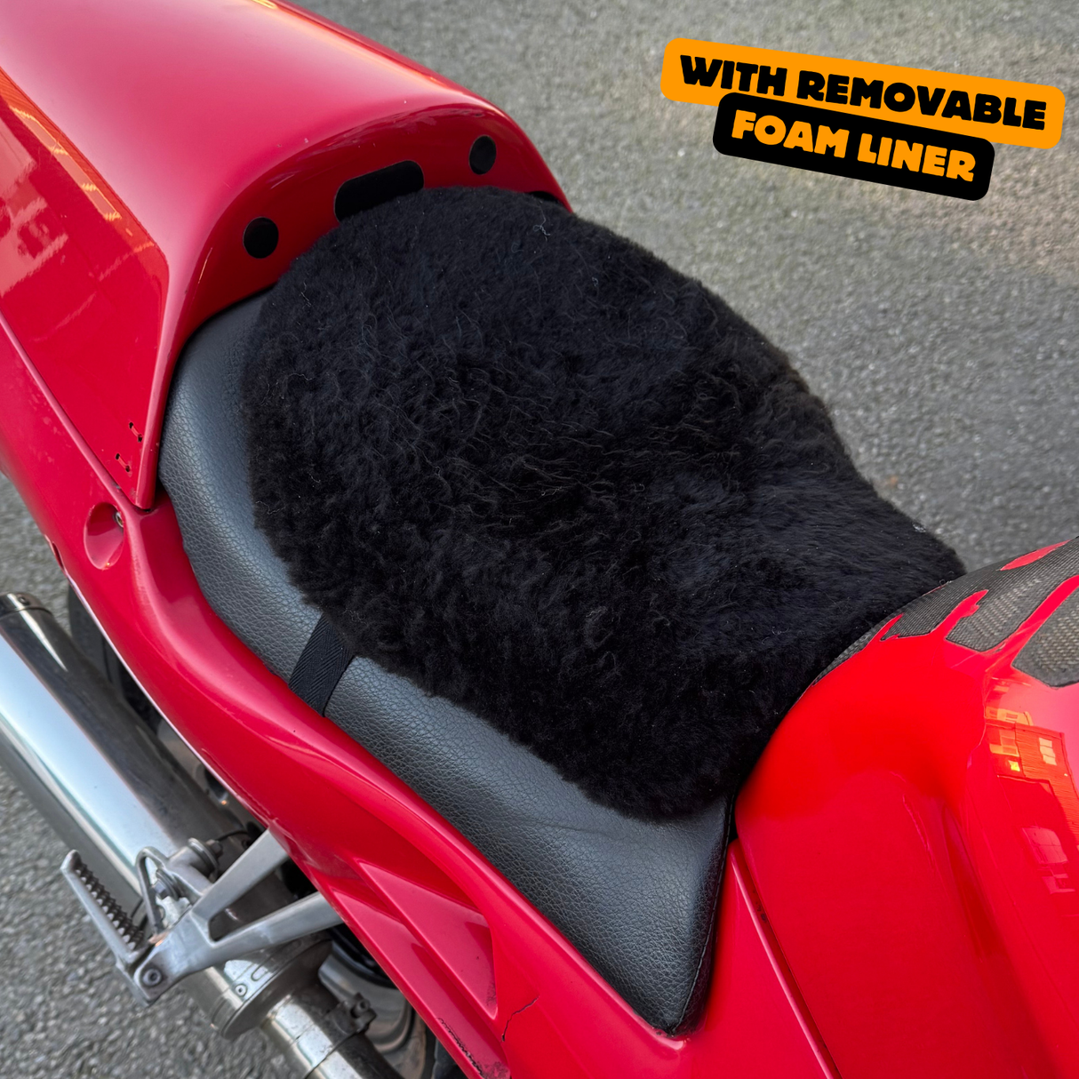 'ComfortCraft' The Prowler Small Motorcycle Sheepskin Seat Pad