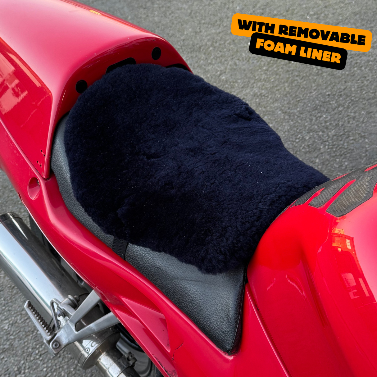 'ComfortCraft' The Prowler Small Motorcycle Sheepskin Seat Pad