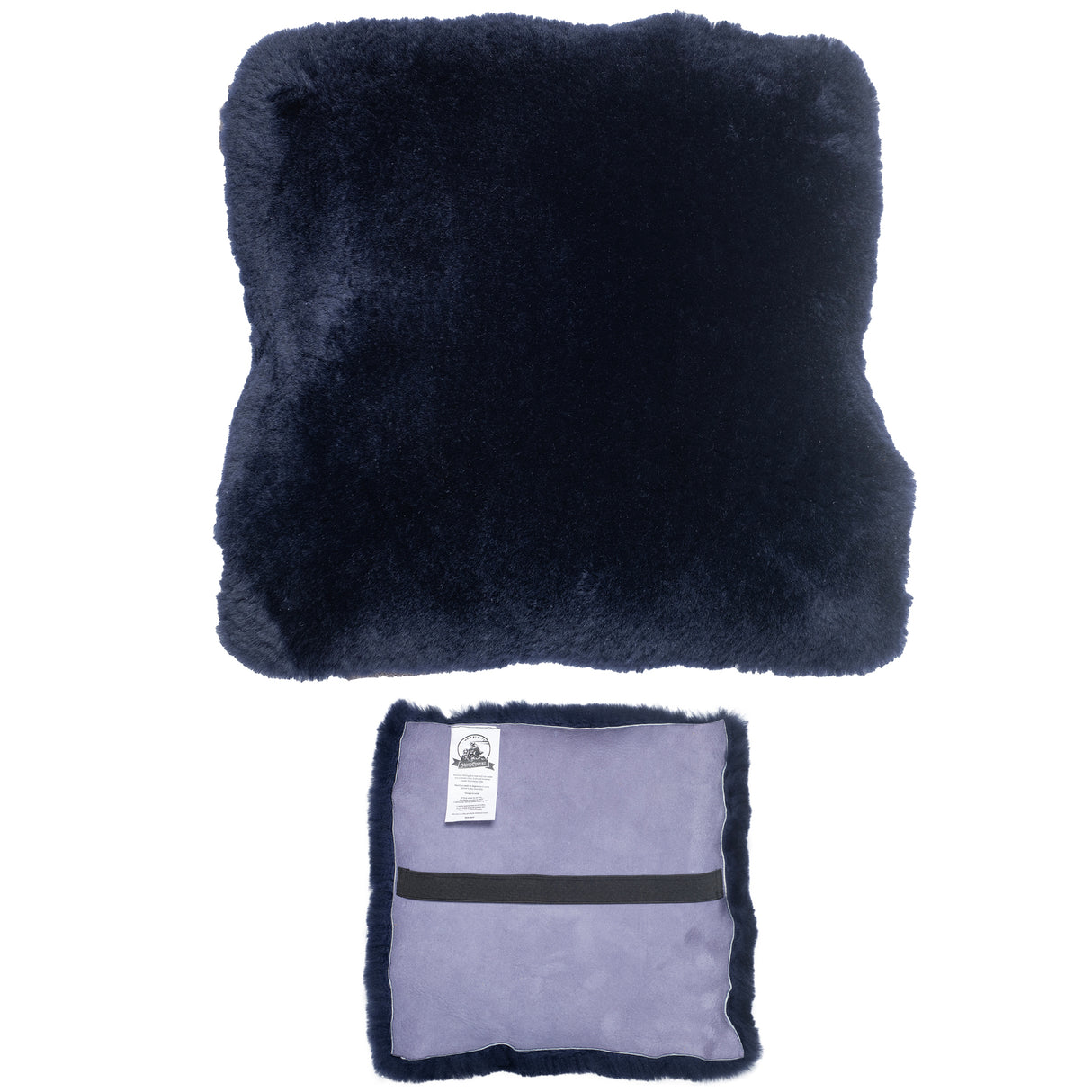 Navy Merino Short Wool Sheepskin Seat Cover