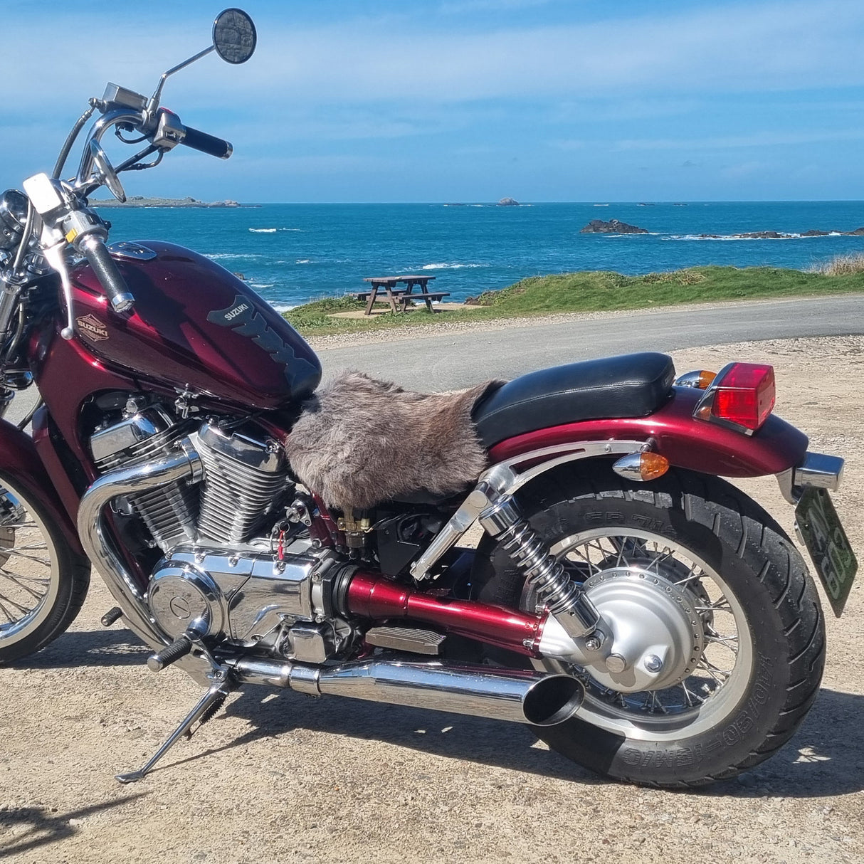 Mixed Brown Long Wool Seat Pads