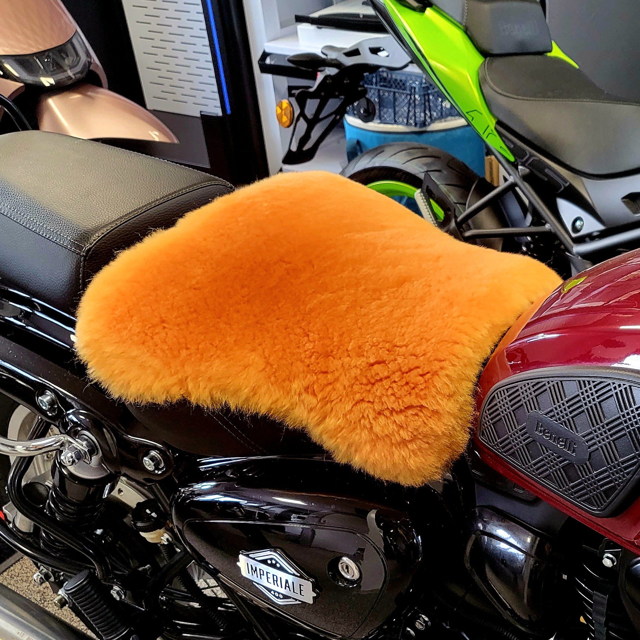 Sheepskin seat pad motorcycle sale